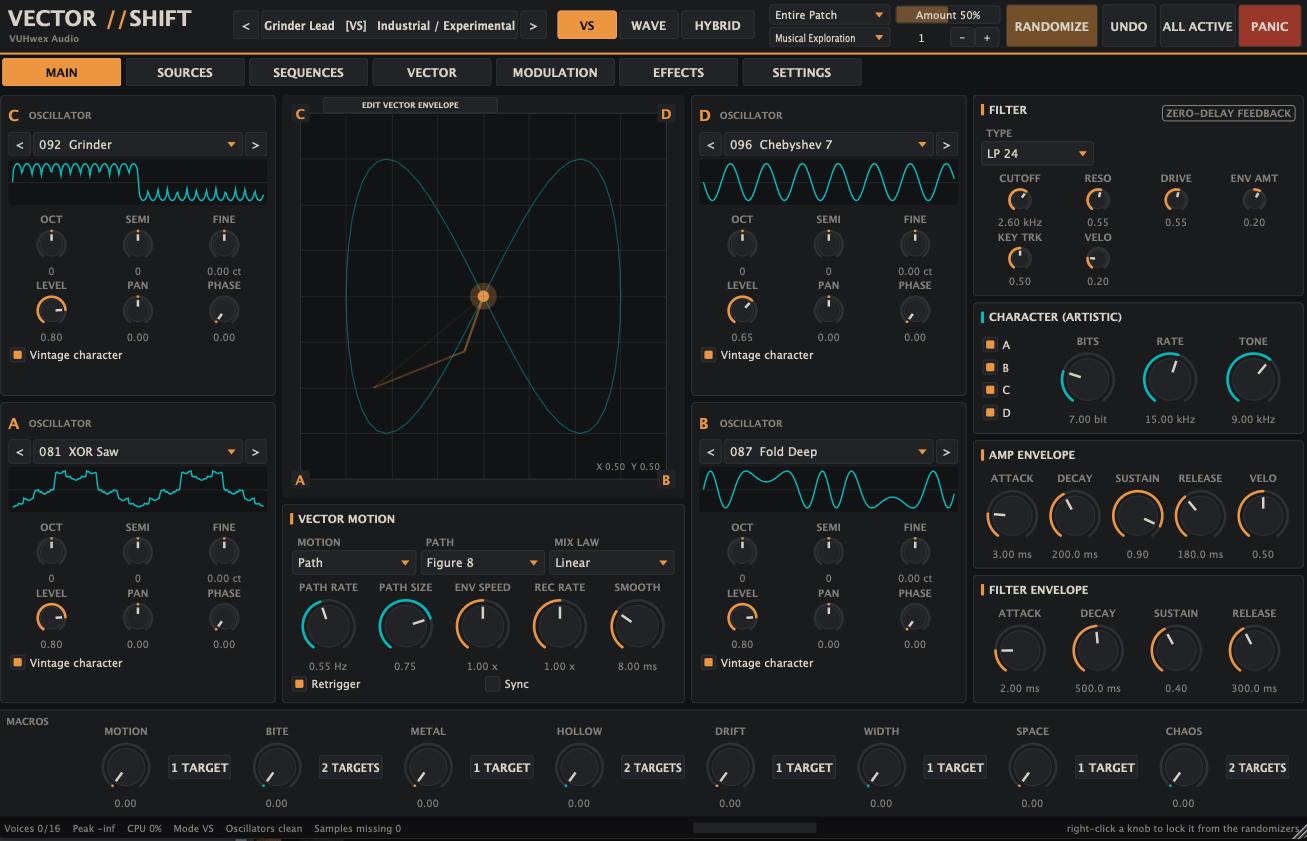 VECTOR//SHIFT interface