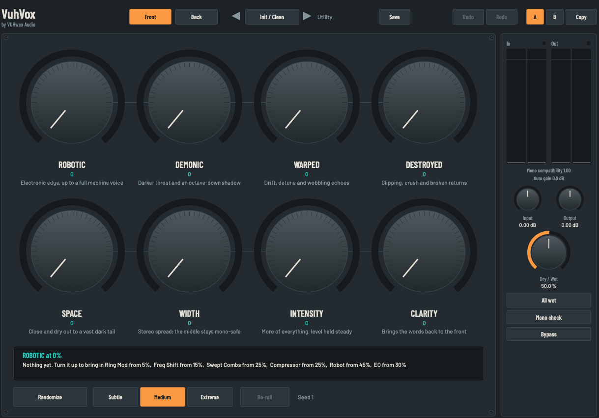 VuhVox interface